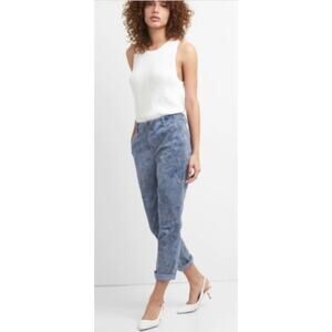 GAP Blue Floral Printed Girlfriend Chinos Size 4